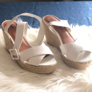 GAP wedge espadrille in white.